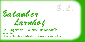 balamber larnhof business card